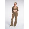 image:imageSunzel Flare Leggings for Women with Pockets Crossover Yoga Pants with Tummy Control High Waisted and Wide Leg Side PocketsCoca Mocha