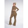 image:imageSunzel Flare Leggings for Women with Pockets Crossover Yoga Pants with Tummy Control High Waisted and Wide Leg Side PocketsCoca Mocha