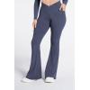 image:imageSunzel Flare Leggings for Women with Pockets Crossover Yoga Pants with Tummy Control High Waisted and Wide Leg Side PocketsDeep Sea Blue