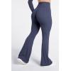 image:imageSunzel Flare Leggings for Women with Pockets Crossover Yoga Pants with Tummy Control High Waisted and Wide Leg Side PocketsDeep Sea Blue