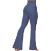 image:imageSunzel Flare Leggings for Women with Pockets Crossover Yoga Pants with Tummy Control High Waisted and Wide Leg Side PocketsDeep Sea Blue