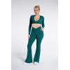 image:imageSunzel Flare Leggings for Women with Pockets Crossover Yoga Pants with Tummy Control High Waisted and Wide Leg Side PocketsForest Green