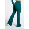 image:imageSunzel Flare Leggings for Women with Pockets Crossover Yoga Pants with Tummy Control High Waisted and Wide Leg Side PocketsForest Green