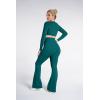 image:imageSunzel Flare Leggings for Women with Pockets Crossover Yoga Pants with Tummy Control High Waisted and Wide Leg Side PocketsForest Green