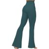 image:imageSunzel Flare Leggings for Women with Pockets Crossover Yoga Pants with Tummy Control High Waisted and Wide Leg Side PocketsForest Green