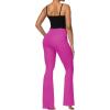 image:imageSunzel Flare Leggings for Women with Pockets Crossover Yoga Pants with Tummy Control High Waisted and Wide Leg Side PocketsHot Pink