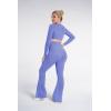 image:imageSunzel Flare Leggings for Women with Pockets Crossover Yoga Pants with Tummy Control High Waisted and Wide Leg Side PocketsLight Blue