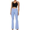 image:imageSunzel Flare Leggings for Women with Pockets Crossover Yoga Pants with Tummy Control High Waisted and Wide Leg Side PocketsLight Blue