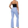 image:imageSunzel Flare Leggings for Women with Pockets Crossover Yoga Pants with Tummy Control High Waisted and Wide Leg Side PocketsLight Blue