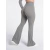 image:imageSunzel Flare Leggings for Women with Pockets Crossover Yoga Pants with Tummy Control High Waisted and Wide Leg Side PocketsLight Grey