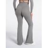 image:imageSunzel Flare Leggings for Women with Pockets Crossover Yoga Pants with Tummy Control High Waisted and Wide Leg Side PocketsLight Grey