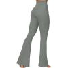 image:imageSunzel Flare Leggings for Women with Pockets Crossover Yoga Pants with Tummy Control High Waisted and Wide Leg Side PocketsLight Grey