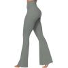 image:imageSunzel Flare Leggings for Women with Pockets Crossover Yoga Pants with Tummy Control High Waisted and Wide Leg Side PocketsLight Grey