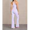 image:imageSunzel Flare Leggings for Women with Pockets Crossover Yoga Pants with Tummy Control High Waisted and Wide Leg Side PocketsLilac