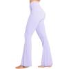 image:imageSunzel Flare Leggings for Women with Pockets Crossover Yoga Pants with Tummy Control High Waisted and Wide Leg Side PocketsLilac