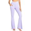 image:imageSunzel Flare Leggings for Women with Pockets Crossover Yoga Pants with Tummy Control High Waisted and Wide Leg Side PocketsLilac