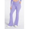 image:imageSunzel Flare Leggings for Women with Pockets Crossover Yoga Pants with Tummy Control High Waisted and Wide Leg Side PocketsLilac