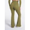 image:imageSunzel Flare Leggings for Women with Pockets Crossover Yoga Pants with Tummy Control High Waisted and Wide Leg Side PocketsOlive Green