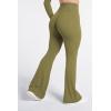 image:imageSunzel Flare Leggings for Women with Pockets Crossover Yoga Pants with Tummy Control High Waisted and Wide Leg Side PocketsOlive Green