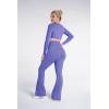 image:imageSunzel Flare Leggings for Women with Pockets Crossover Yoga Pants with Tummy Control High Waisted and Wide Leg Side PocketsPeriwinkle