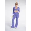image:imageSunzel Flare Leggings for Women with Pockets Crossover Yoga Pants with Tummy Control High Waisted and Wide Leg Side PocketsPeriwinkle
