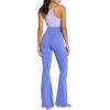 image:imageSunzel Flare Leggings for Women with Pockets Crossover Yoga Pants with Tummy Control High Waisted and Wide Leg Side PocketsPeriwinkle