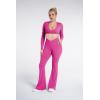 image:imageSunzel Flare Leggings for Women with Pockets Crossover Yoga Pants with Tummy Control High Waisted and Wide Leg Side PocketsSonic Pink