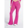 image:imageSunzel Flare Leggings for Women with Pockets Crossover Yoga Pants with Tummy Control High Waisted and Wide Leg Side PocketsSonic Pink