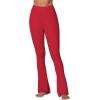 image:imageSunzel High Waist Mini Flared Leggings for Women Tummy Control Casual Flare Yoga Pants for Yoga Workout GymDeep Red
