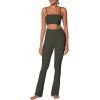 image:imageSunzel High Waist Mini Flared Leggings for Women Tummy Control Casual Flare Yoga Pants for Yoga Workout GymForest Night