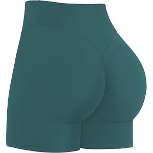 image:imageSunzel Womens Invisible Butt Scrunch Shorts High Waisted Biker Shorts Gym Workout Yoga Running Shorts with Tummy ControlForest Green