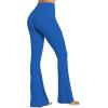 image:imageSunzel Flare Leggings Crossover Yoga Pants with Tummy Control High Waisted and Wide Leg No Front Seam Classic Blue Medium 30 Inseam