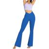 image:imageSunzel Flare Leggings Crossover Yoga Pants with Tummy Control High Waisted and Wide Leg No Front Seam Classic Blue Medium 30 Inseam