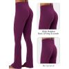 image:imageSunzel Hidden Butt Lifting Scrunch Flare Leggings for Women with Pockets No Front Seam Tummy Control Mini Flared Yoga PantsCherry Red