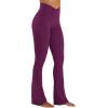 image:imageSunzel Hidden Butt Lifting Scrunch Flare Leggings for Women with Pockets No Front Seam Tummy Control Mini Flared Yoga PantsCherry Red