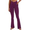 image:imageSunzel Hidden Butt Lifting Scrunch Flare Leggings for Women with Pockets No Front Seam Tummy Control Mini Flared Yoga PantsCherry Red