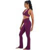 image:imageSunzel Hidden Butt Lifting Scrunch Flare Leggings for Women with Pockets No Front Seam Tummy Control Mini Flared Yoga PantsCherry Red