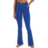 image:imageSunzel Hidden Butt Lifting Scrunch Flare Leggings for Women with Pockets No Front Seam Tummy Control Mini Flared Yoga PantsClassic Blue