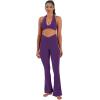 image:imageSunzel Hidden Butt Lifting Scrunch Flare Leggings for Women with Pockets No Front Seam Tummy Control Mini Flared Yoga PantsPurple