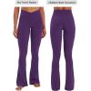 image:imageSunzel Hidden Butt Lifting Scrunch Flare Leggings for Women with Pockets No Front Seam Tummy Control Mini Flared Yoga PantsPurple