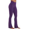 image:imageSunzel Hidden Butt Lifting Scrunch Flare Leggings for Women with Pockets No Front Seam Tummy Control Mini Flared Yoga PantsPurple