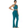 image:imageSunzel Sunzfly Split Hem Flare Leggings for Women High Waisted Casual Bootcut Flared Yoga Pants with Tummy ControlForest Green