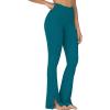 image:imageSunzel Sunzfly Split Hem Flare Leggings for Women High Waisted Casual Bootcut Flared Yoga Pants with Tummy ControlForest Green