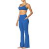 image:imageSunzel Sunzfly Womens Mini Flare Leggings with Pockets High Waisted Tummy Control Yoga Pants Bootcut Workout Gym CasualClassic Blue