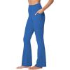 image:imageSunzel Sunzfly Womens Mini Flare Leggings with Pockets High Waisted Tummy Control Yoga Pants Bootcut Workout Gym CasualClassic Blue