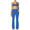 image:imageSunzel Sunzfly Womens Mini Flare Leggings with Pockets High Waisted Tummy Control Yoga Pants Bootcut Workout Gym CasualClassic Blue