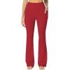 image:imageSunzel Sunzfly Womens Mini Flare Leggings with Pockets High Waisted Tummy Control Yoga Pants Bootcut Workout Gym CasualDeep Red