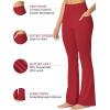 image:imageSunzel Sunzfly Womens Mini Flare Leggings with Pockets High Waisted Tummy Control Yoga Pants Bootcut Workout Gym CasualDeep Red