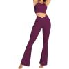 image:imageSunzel Womens Flare Leggings No Front Seam Flare Yoga Pants with Tummy Control Crossover High Waist  28  30  32  34Cherry Red