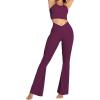 image:imageSunzel Womens Flare Leggings No Front Seam Flare Yoga Pants with Tummy Control Crossover High Waist  28  30  32  34Cherry Red